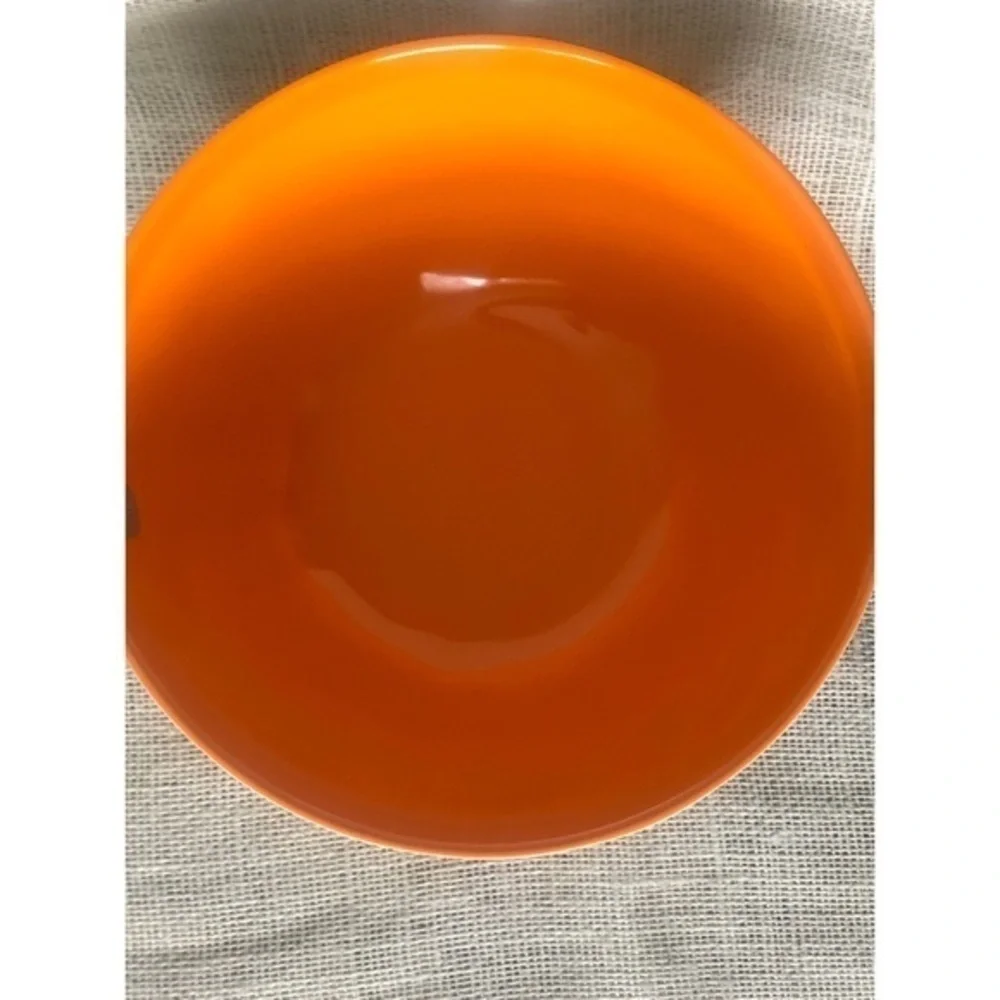 Rae Dunn 10”in Happy Haunting LL Melamine Halloween Bowl (2019) White and Orange